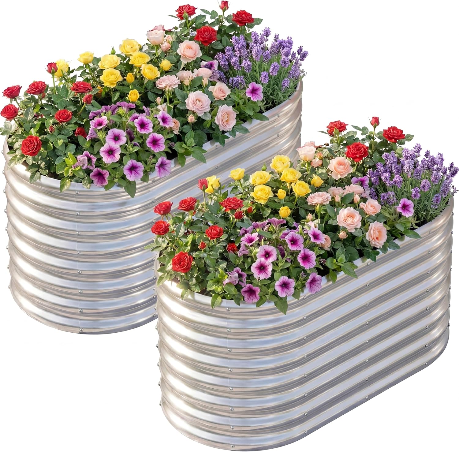 Raised Bed Planter Box - حوض زراعة مرتفع مجلفن للاستخدام الخارجي،