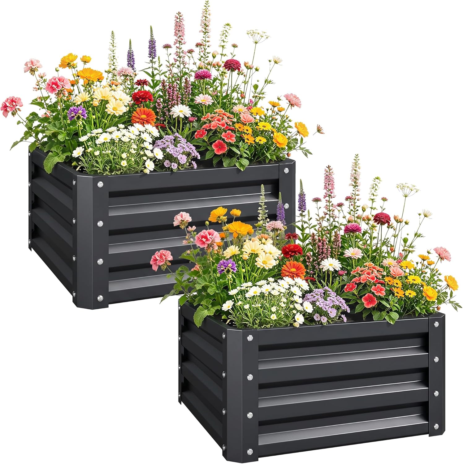 Raised Bed Planter Box - حوض زراعة معدني مجلفن من قطعتين،