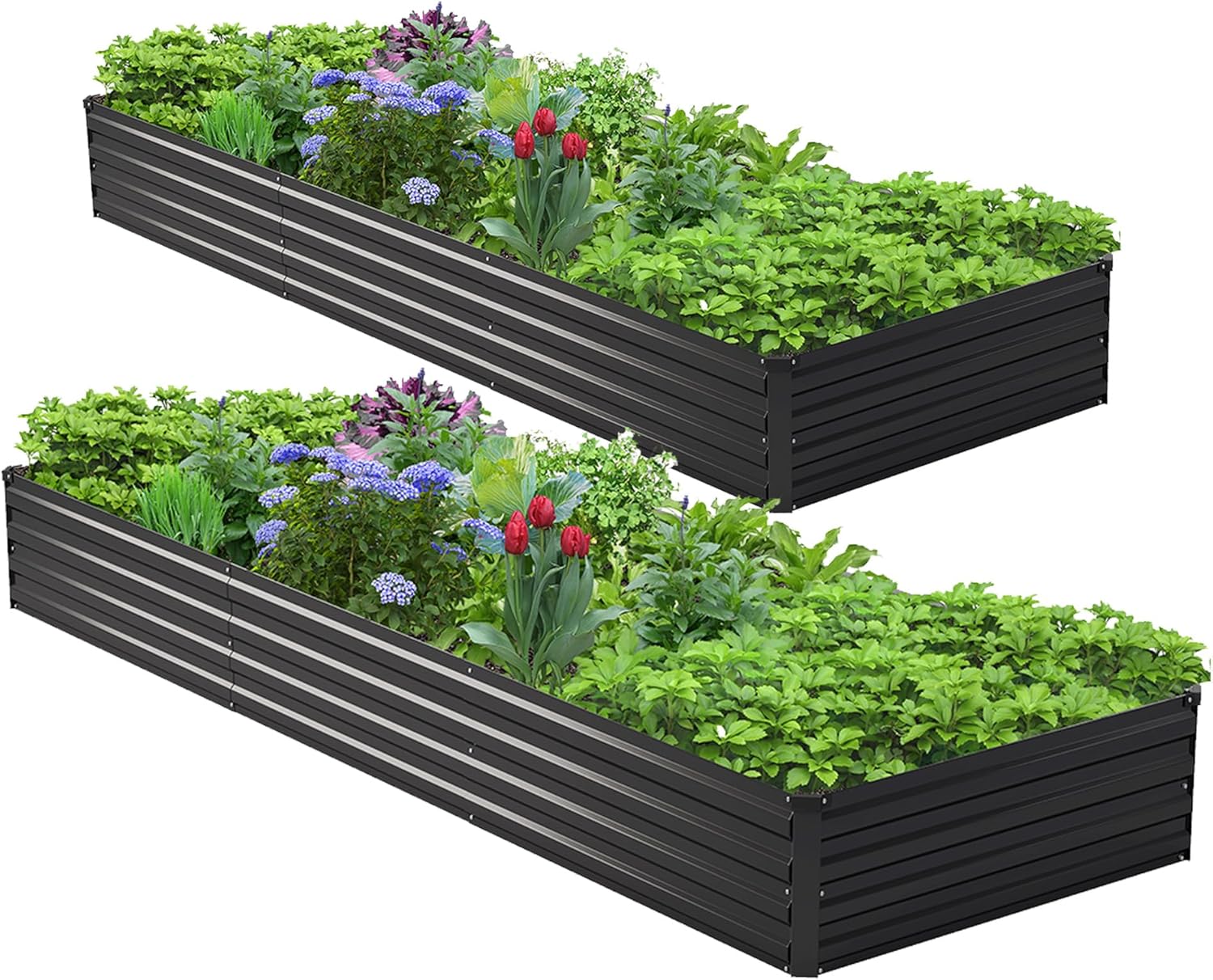 Raised Bed Planter Box - قطعتان من أحواض الزراعة المعدنية المرتفعة