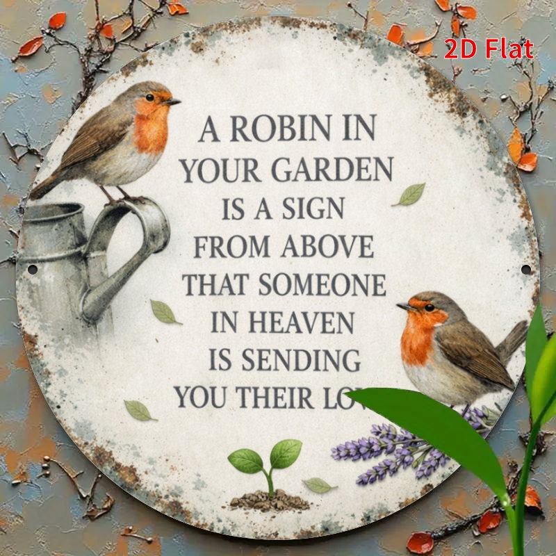 Gardening Tools Store - لافتة معدنية مسطحة ثنائية الأبعاد بتصميم