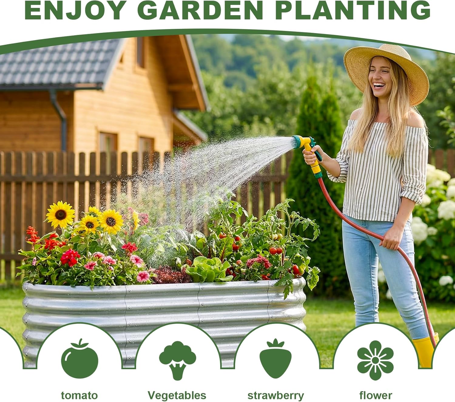 حوض زراعة مرتفع مجلفن للاستخدا - مراجعة Raised Bed Planter Box وسعره