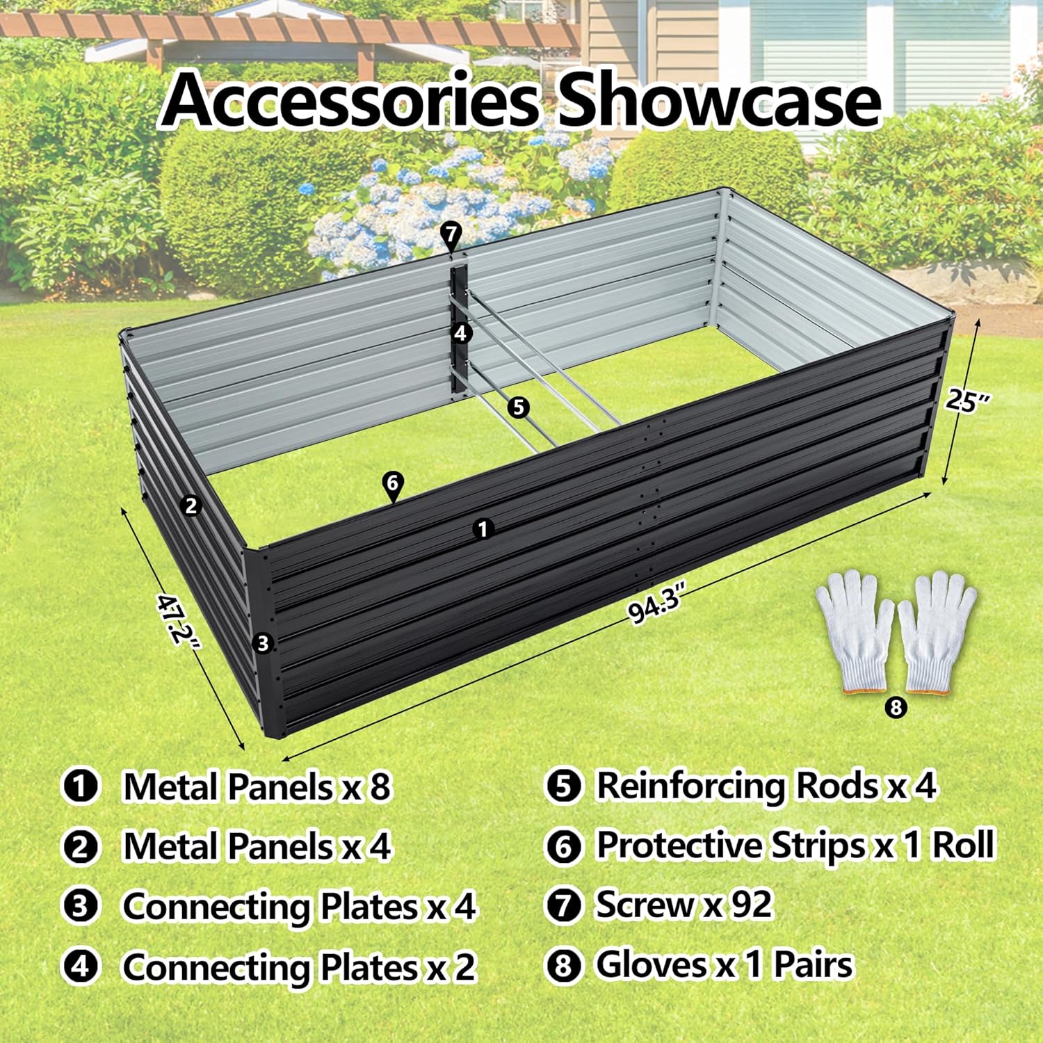 حوض زراعة مرتفع مجلفن 8×4×2 قد - مراجعة Raised Bed Planter Box وسعره