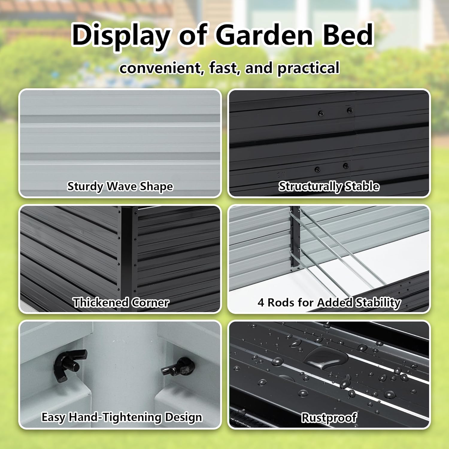 حوض زراعة مرتفع مجلفن 8×4×2 قد - مراجعة Raised Bed Planter Box وسعره