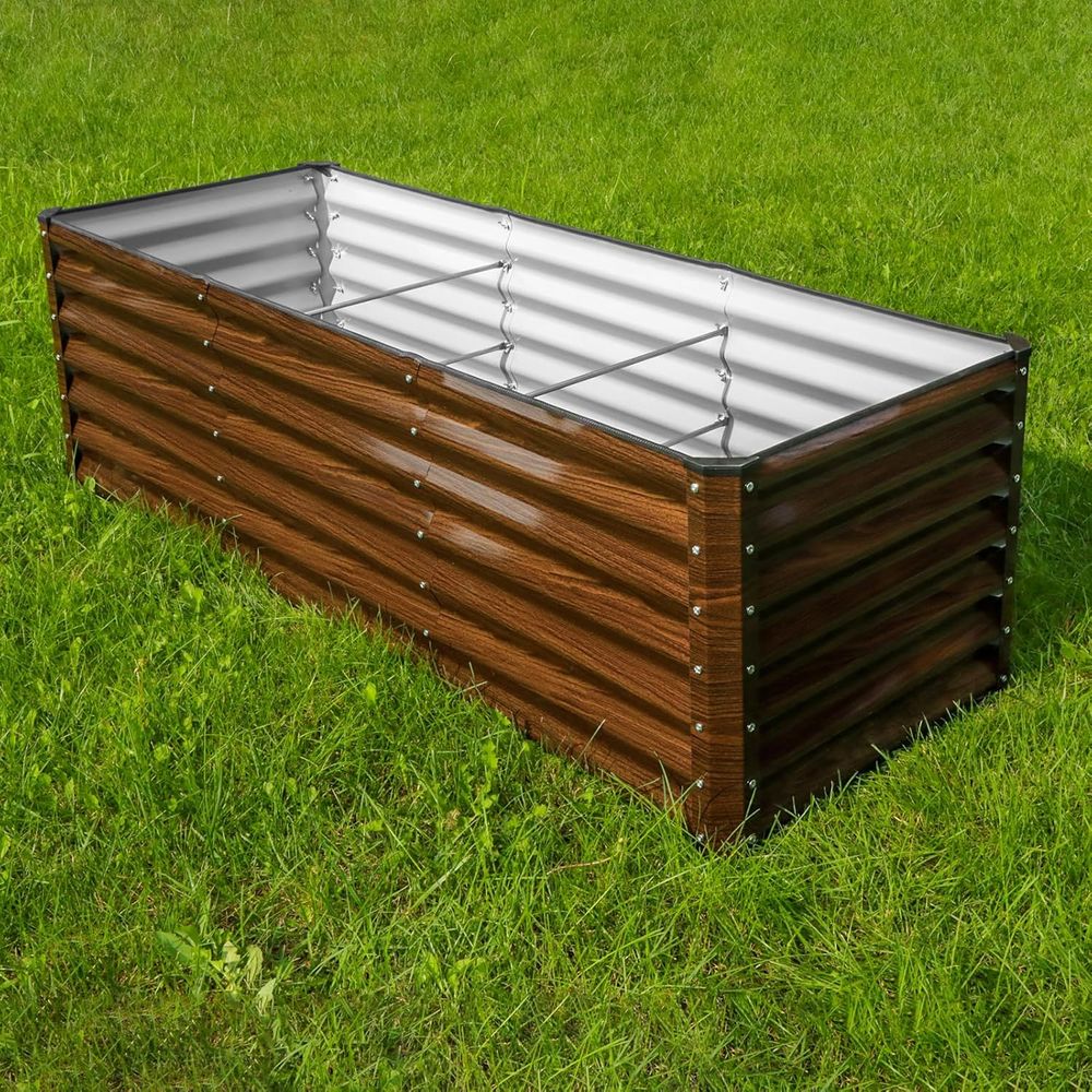 طقم حوض زراعة معدني مجلفن 6×2× - مراجعة Raised Bed Planter Box وسعره