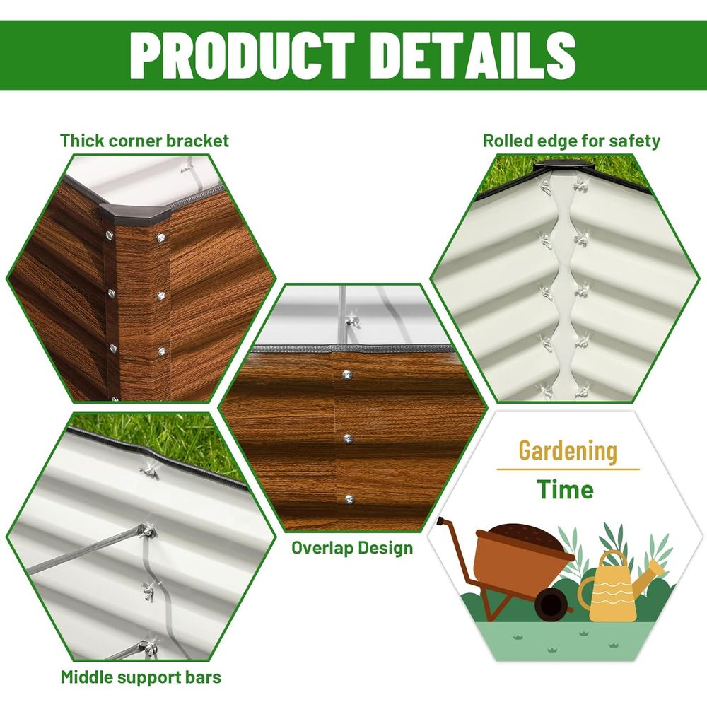 طقم حوض زراعة معدني مجلفن 6×2× - مراجعة Raised Bed Planter Box وسعره