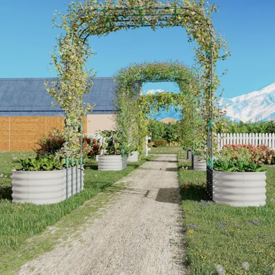 حوض زراعة مرتفع مجلفن بارتفاع  - مراجعة Raised Bed Planter Box وسعره