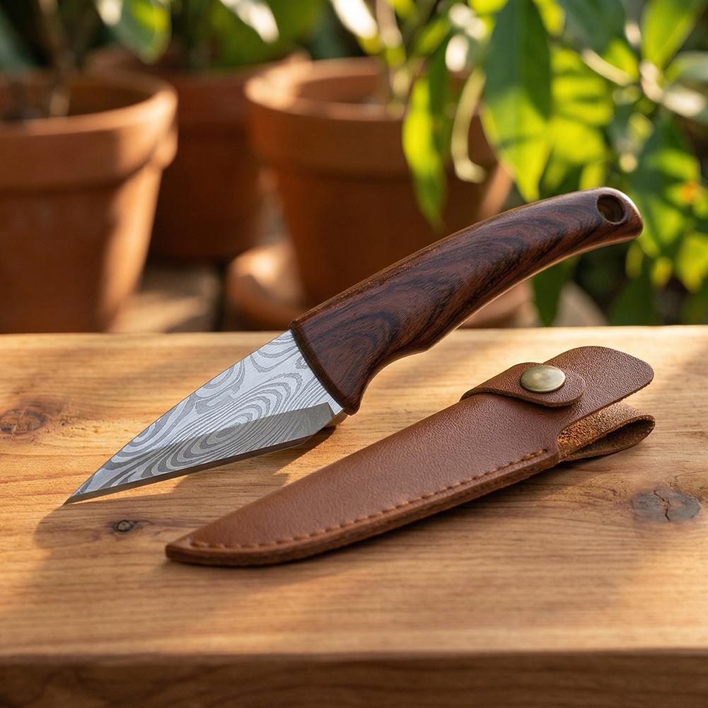 سكين تطعيم حاد بمقبض خشبي وغمد - مراجعة Gardening Tools Sharp وسعره